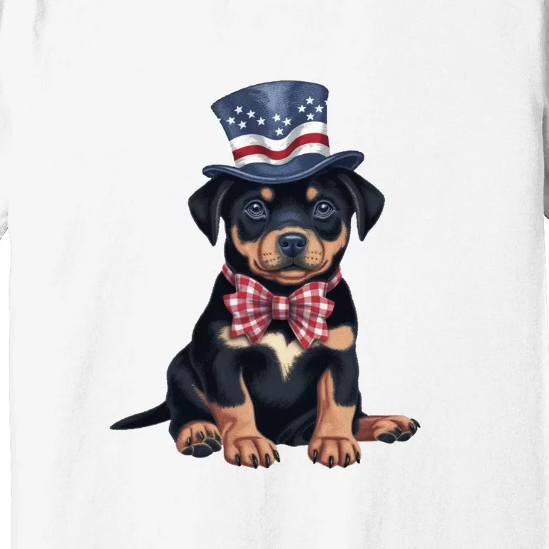 Rottweiler Dog Rottie Puppy USA Flag Cute Rottweilers Dogs Premium T-Shirt