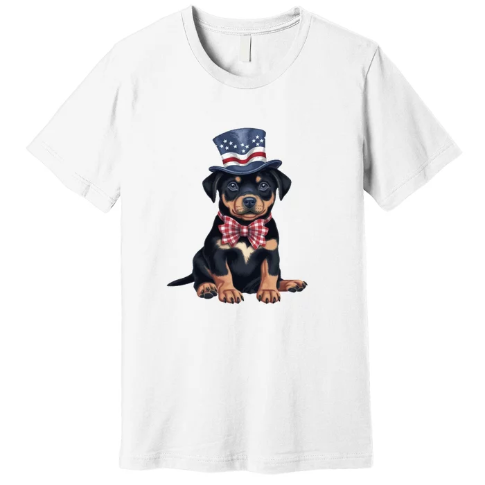 Rottweiler Dog Rottie Puppy USA Flag Cute Rottweilers Dogs Premium T-Shirt