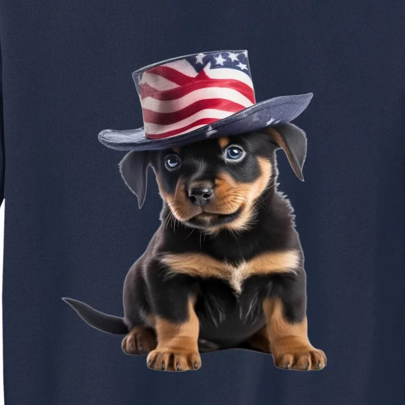 Rottweiler Dog Rottie Puppy USA Flag Cute Rottweilers Dogs Tall Sweatshirt