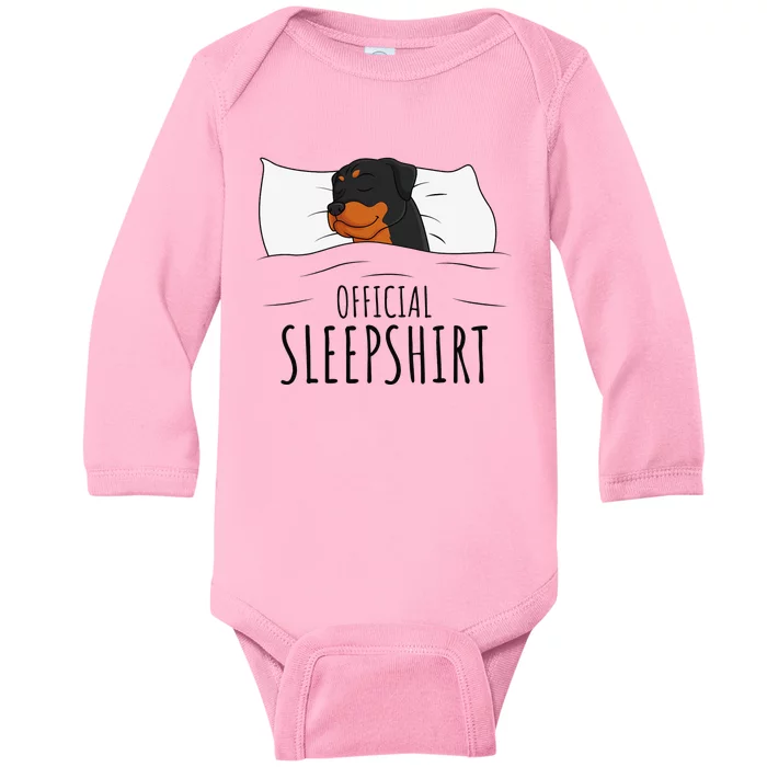 Rottweiler Dog Rottie Official Sleep Baby Long Sleeve Bodysuit