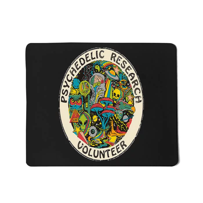 Retro Design Research Volunteer Psychedelic Mushroom Vintage Mousepad