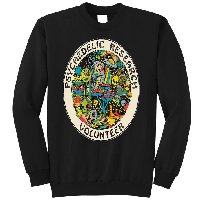 Retro Design Research Volunteer Psychedelic Mushroom Vintage Tall Sweatshirt