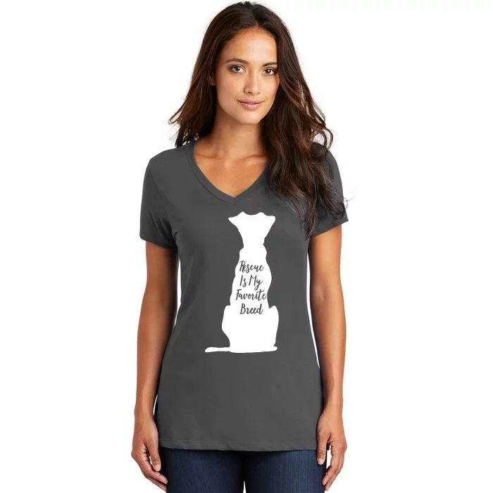 Rescue Dog Rescue Is My Favorite Breed For Dog Owners Women's V-Neck T-Shirt