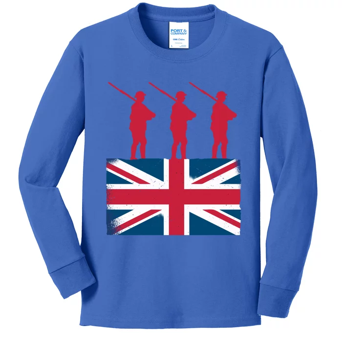 Remembrance Day Remember The Fallen British Flag Veteran Gift Kids Long Sleeve Shirt