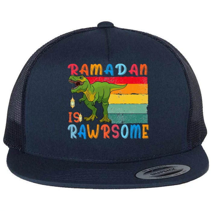 Ramadan Dinosaur Ramadan Is Rawrsome Ramadan Mubarak Flat Bill Trucker Hat