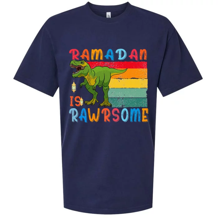 Ramadan Dinosaur Ramadan Is Rawrsome Ramadan Mubarak Sueded Cloud Jersey T-Shirt