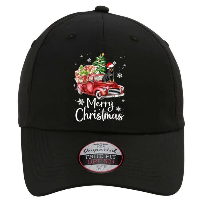 Rottweiler Dog Riding Red Truck Christmas Tree Xmas Dog Cute Gift The Original Performance Cap