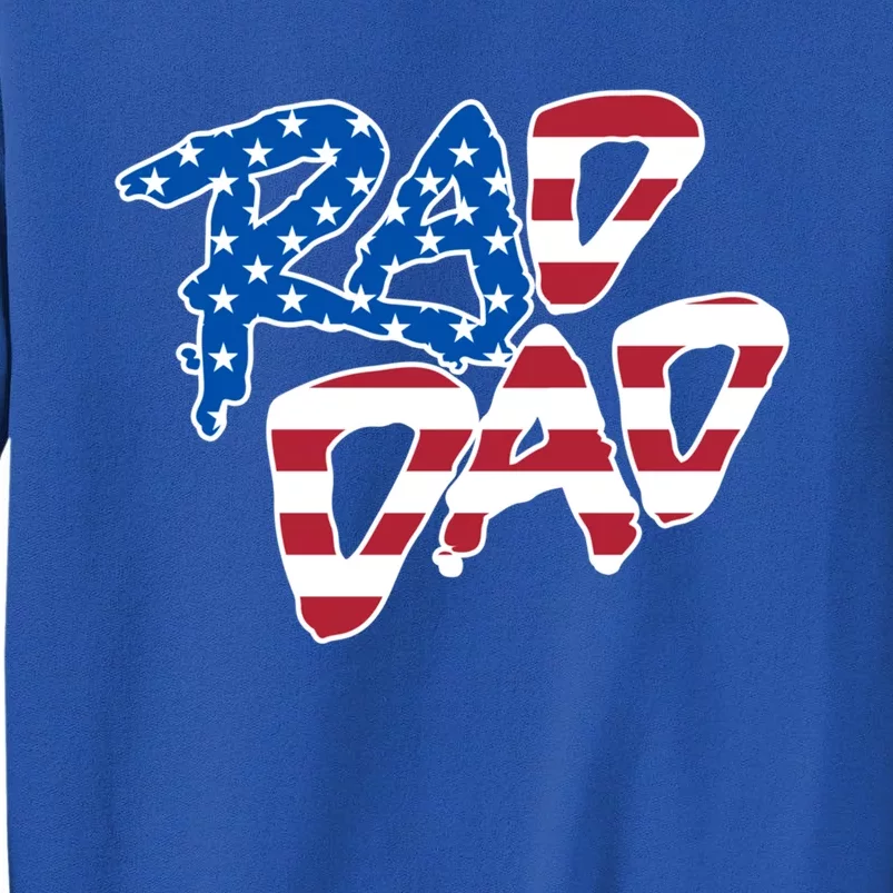 Rad Dad Retro 4th Of July Usa Flag Great Gift Sweatshirt