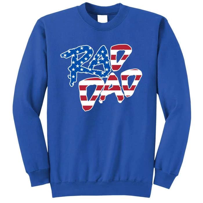 Rad Dad Retro 4th Of July Usa Flag Great Gift Sweatshirt