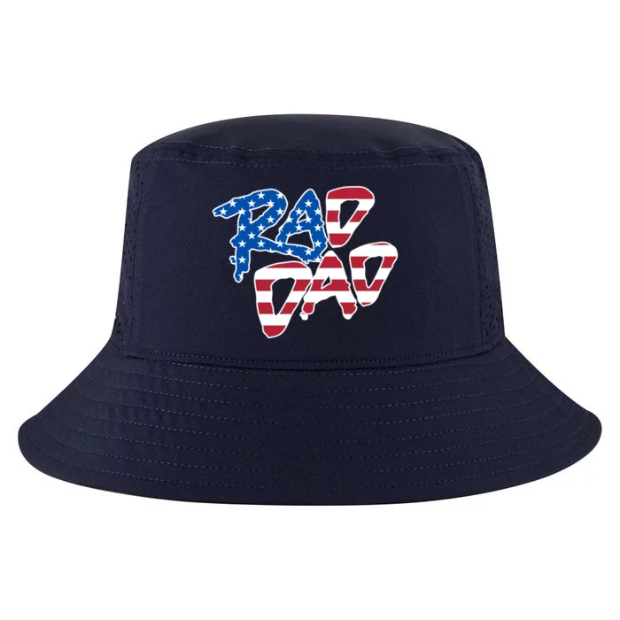 Rad Dad Retro 4th Of July Usa Flag Great Gift Cool Comfort Performance Bucket Hat