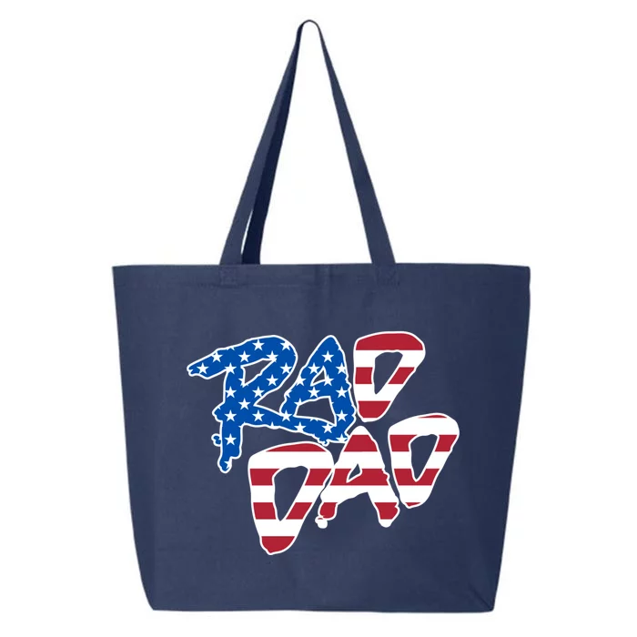 Rad Dad Retro 4th Of July Usa Flag Great Gift 25L Jumbo Tote