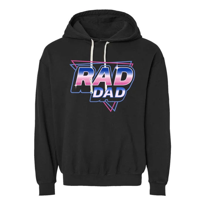 Rad Dad Retro Vintage 80s Synthwave Garment-Dyed Fleece Hoodie