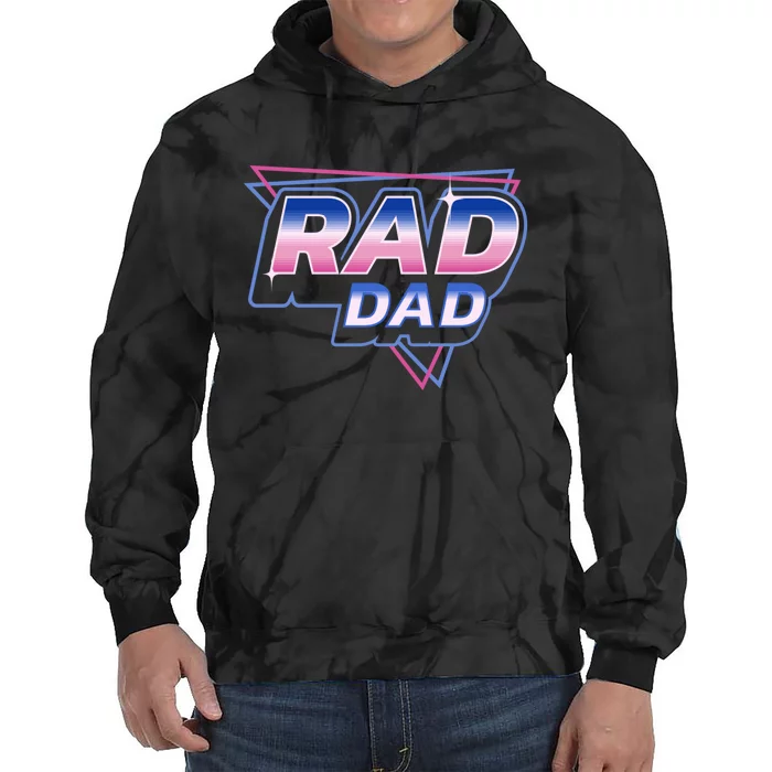 Rad Dad Retro Vintage 80s Synthwave Tie Dye Hoodie