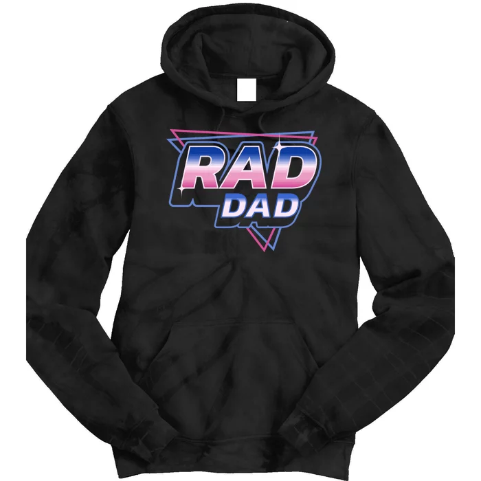 Rad Dad Retro Vintage 80s Synthwave Tie Dye Hoodie