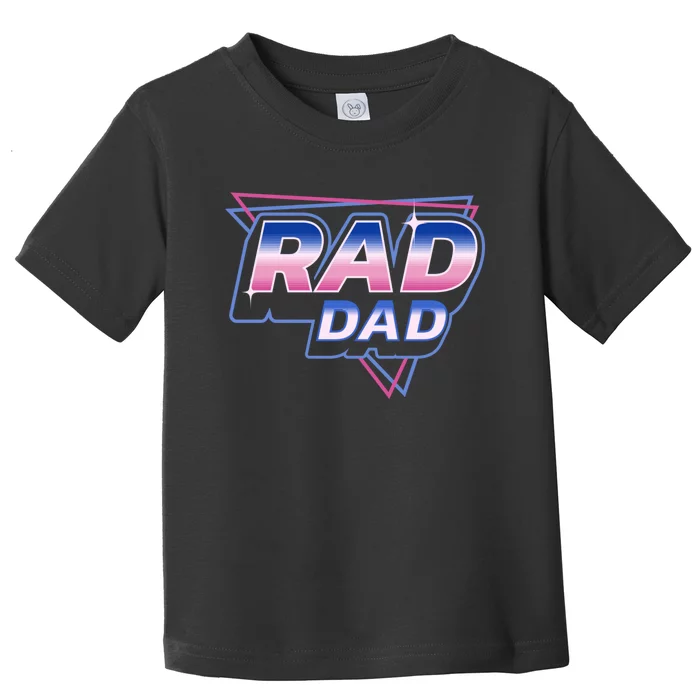 Rad Dad Retro Vintage 80s Synthwave Toddler T-Shirt