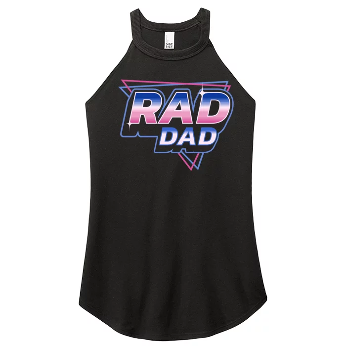 Rad Dad Retro Vintage 80s Synthwave Women’s Perfect Tri Rocker Tank