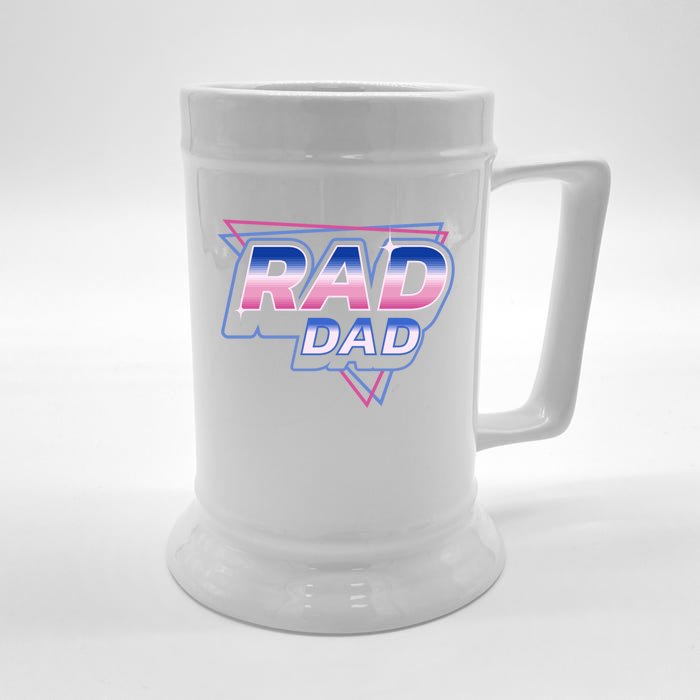 Rad Dad Retro Vintage 80s Synthwave Front & Back Beer Stein