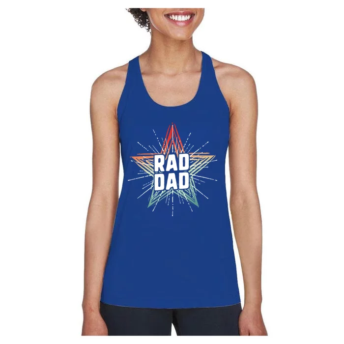 Rad Dad Rock Star Dad FatherS Day Cool Gift Women's Racerback Tank