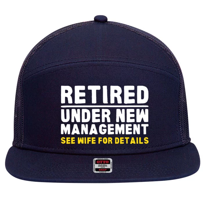 Retirement Dad Retiring Party 7 Panel Mesh Trucker Snapback Hat