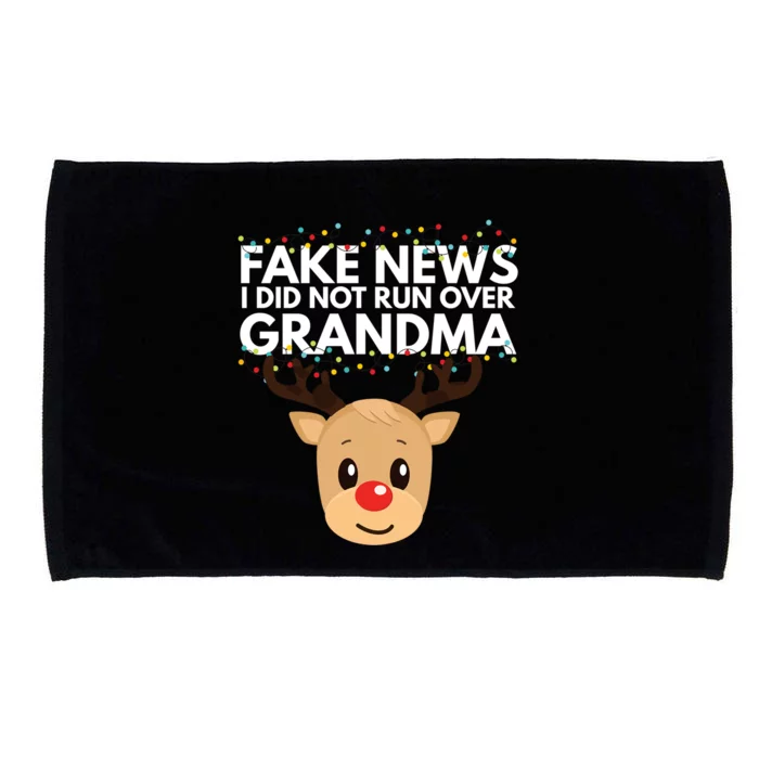 Reindeer Didnt Run Over Grandma Hilarious Funny Christmas Gift Microfiber Hand Towel