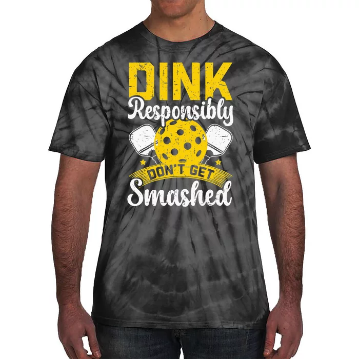 retro Dink Responsibly Don't Get Smashed Pickleball Tie-Dye T-Shirt