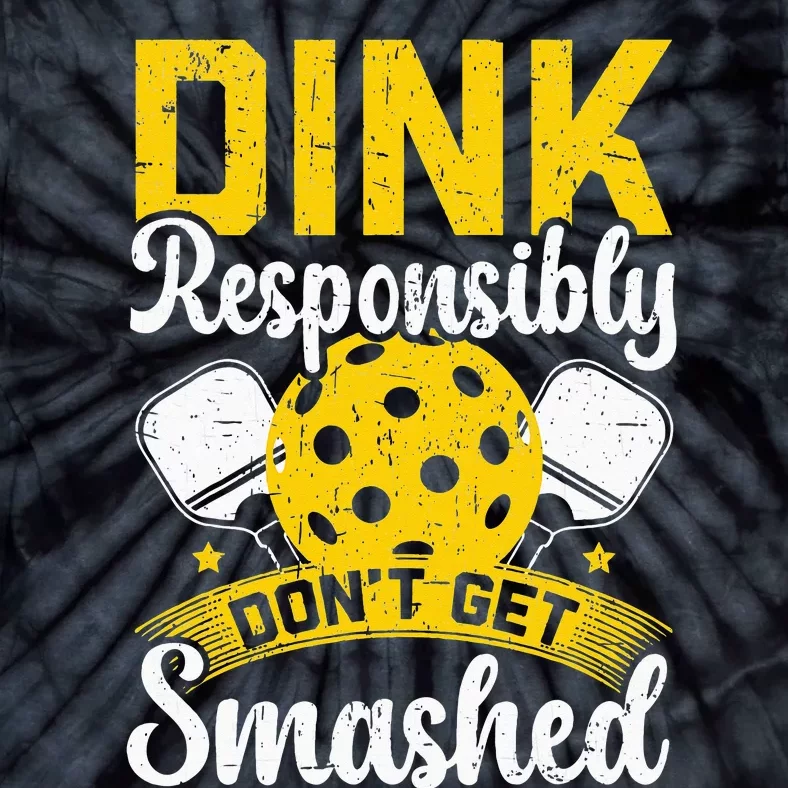 retro Dink Responsibly Don't Get Smashed Pickleball Tie-Dye T-Shirt