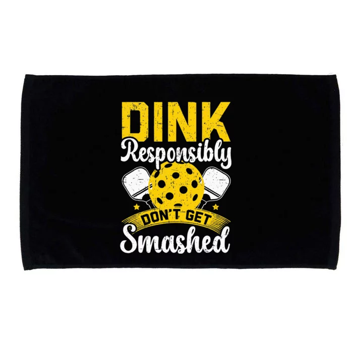 retro Dink Responsibly Don't Get Smashed Pickleball Microfiber Hand Towel