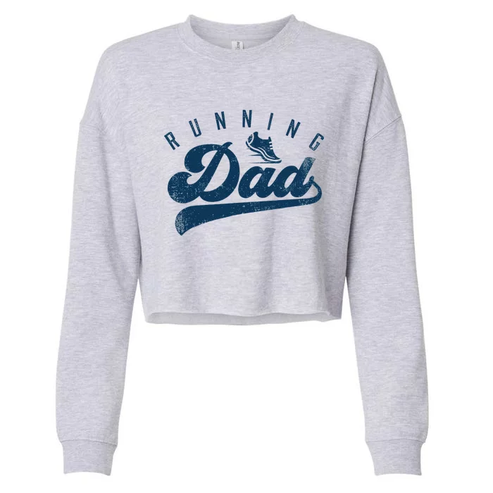 Running Dad Runner Gifts Daddy Fathers Day Cropped Pullover Crew