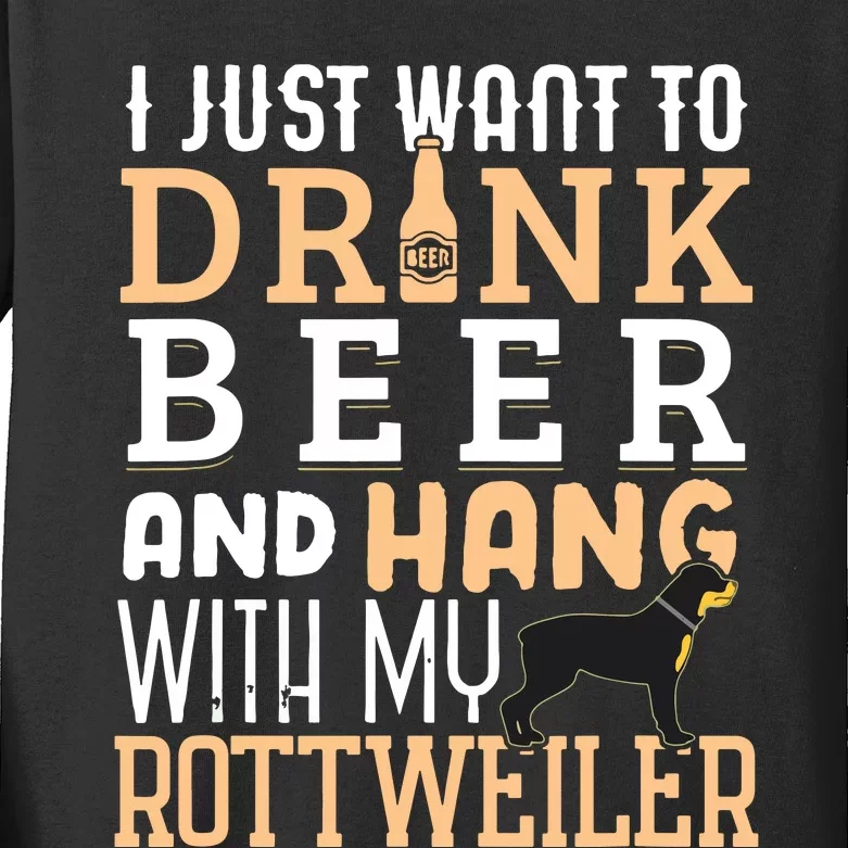 Rottweiler Dad Shirts Funny Fathers Day Rottie Dog Beer Kids Long Sleeve Shirt