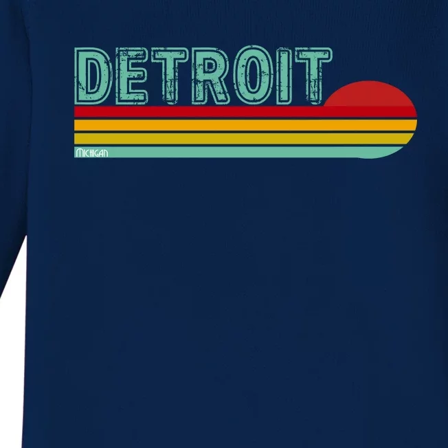 Retro Detroit Sunset Logo Baby Long Sleeve Bodysuit