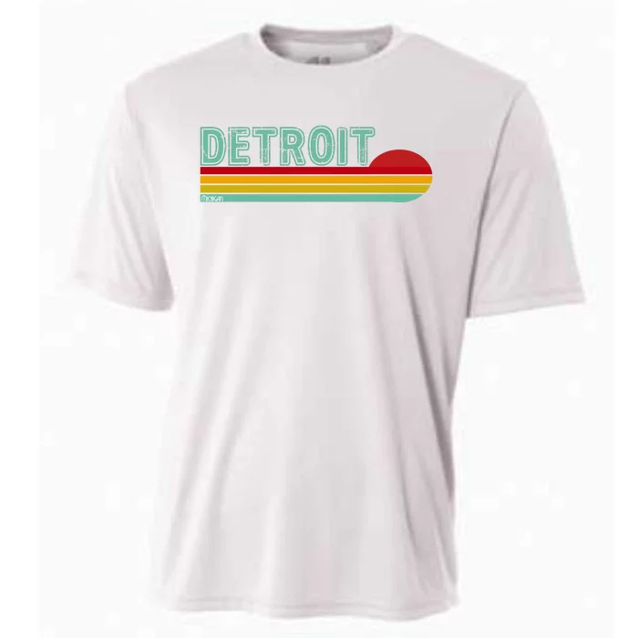 Retro Detroit Sunset Logo Cooling Performance Crew T-Shirt