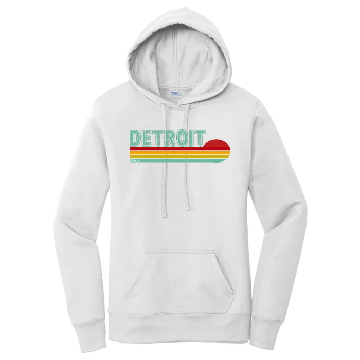 Retro Detroit Sunset Logo Women's Pullover Hoodie