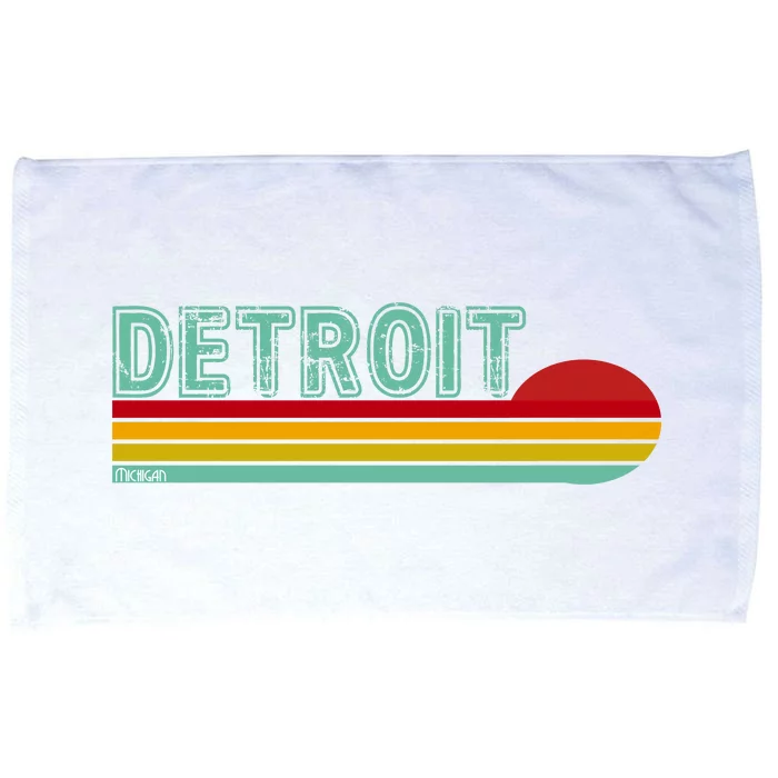 Retro Detroit Sunset Logo Microfiber Hand Towel