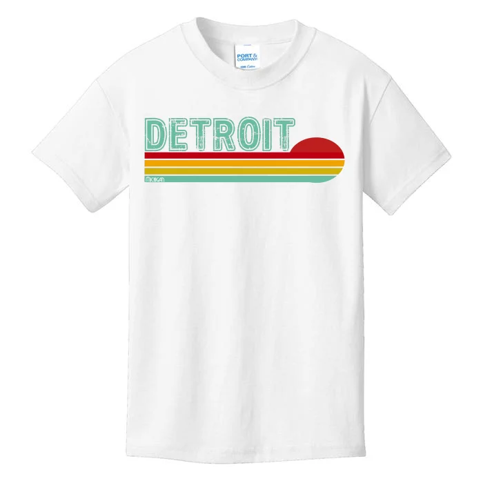 Retro Detroit Sunset Logo Kids T-Shirt