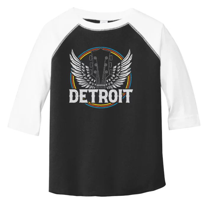 Retro Detroit Souvenir Vintage Concert Guitar Music Band Toddler Fine Jersey T-Shirt