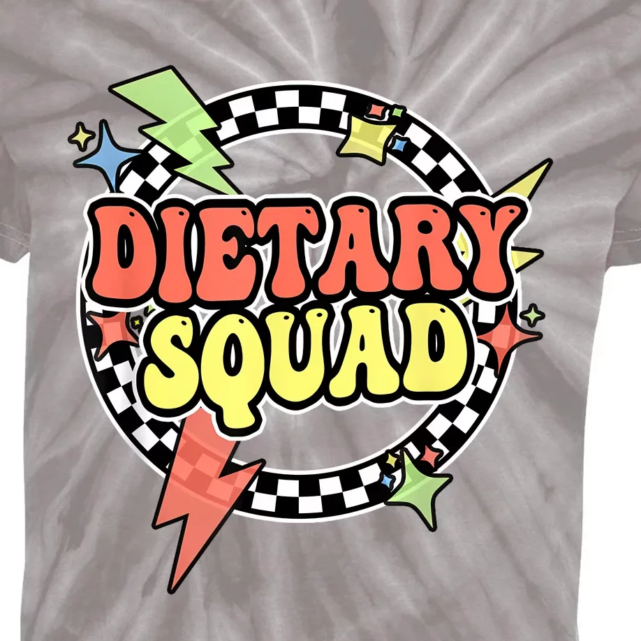 Retro Dietary Squad Dietary Appreciation Week For Staff Kids Tie-Dye T-Shirt