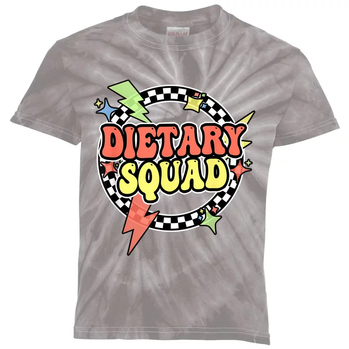 Retro Dietary Squad Dietary Appreciation Week For Staff Kids Tie-Dye T-Shirt