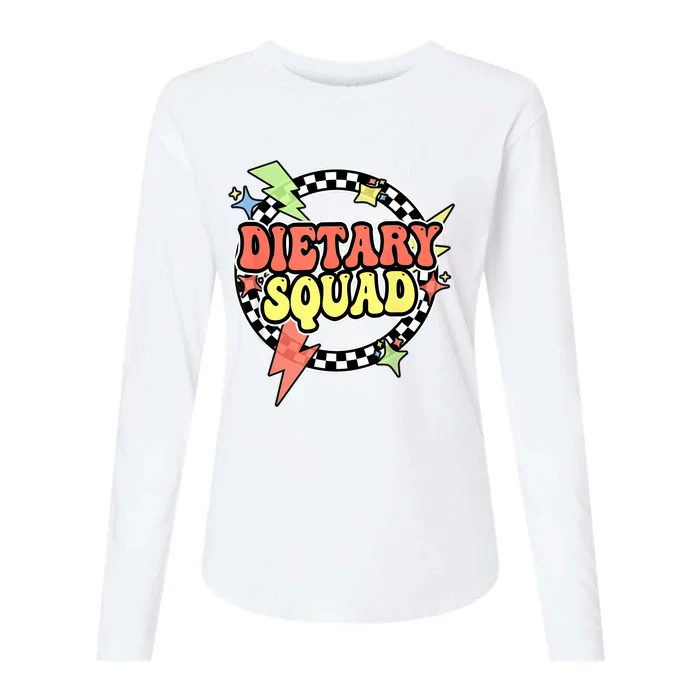 Retro Dietary Squad Dietary Appreciation Week For Staff Womens Cotton Relaxed Long Sleeve T-Shirt