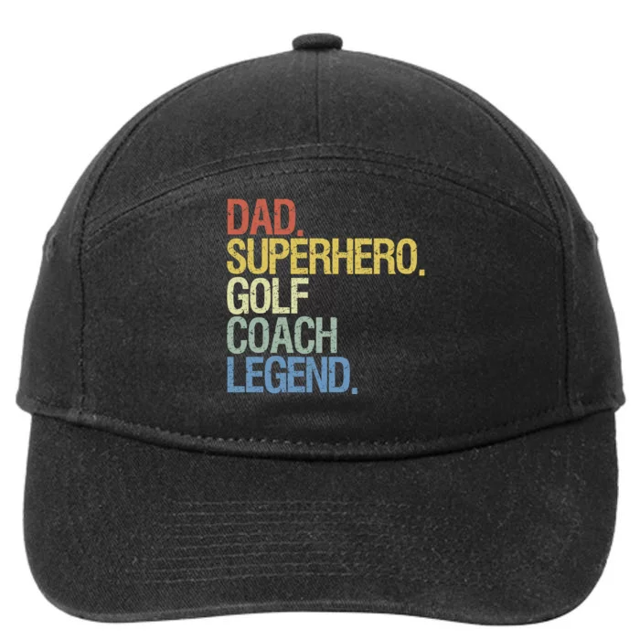 Retro Dad Superhero Golf Coach Legend Gift For Father's Day 7-Panel Snapback Hat