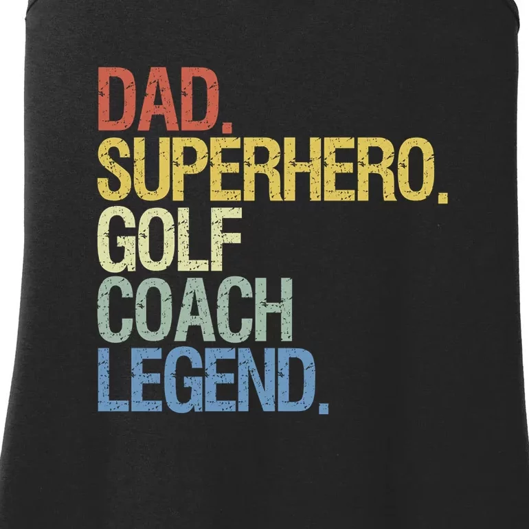 Retro Dad Superhero Golf Coach Legend Gift For Father's Day Ladies Essential Tank