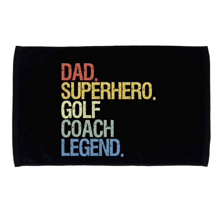 Retro Dad Superhero Golf Coach Legend Gift For Father's Day Microfiber Hand Towel