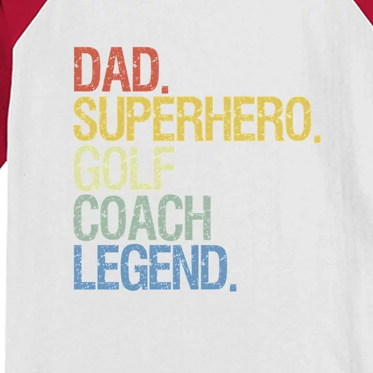 Retro Dad Superhero Golf Coach Legend Gift For Father's Day Kids Colorblock Raglan Jersey