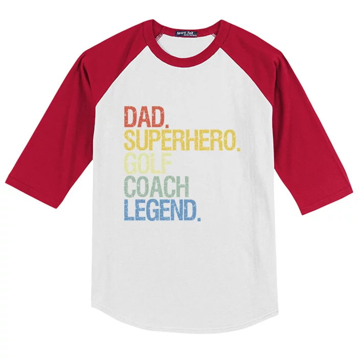 Retro Dad Superhero Golf Coach Legend Gift For Father's Day Kids Colorblock Raglan Jersey