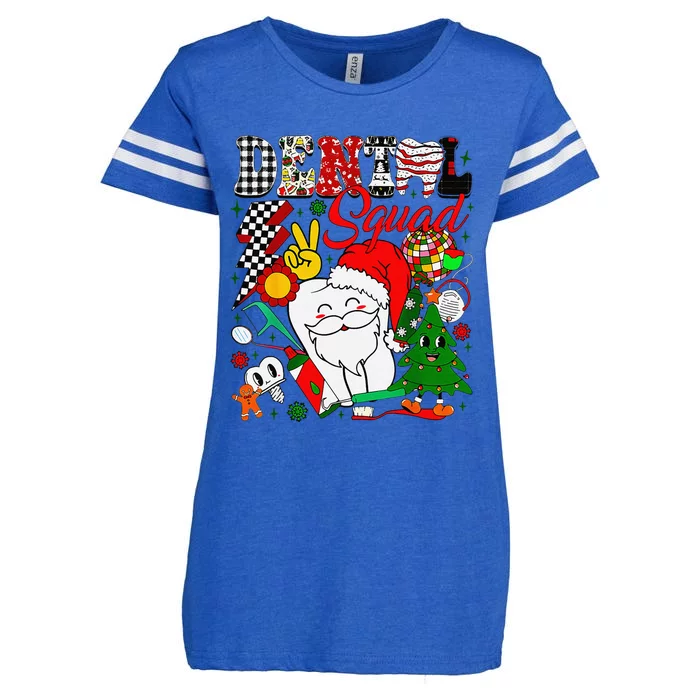 Retro Dental Squad Teeth Santa Dental Hygiene Christmas Enza Ladies Jersey Football T-Shirt