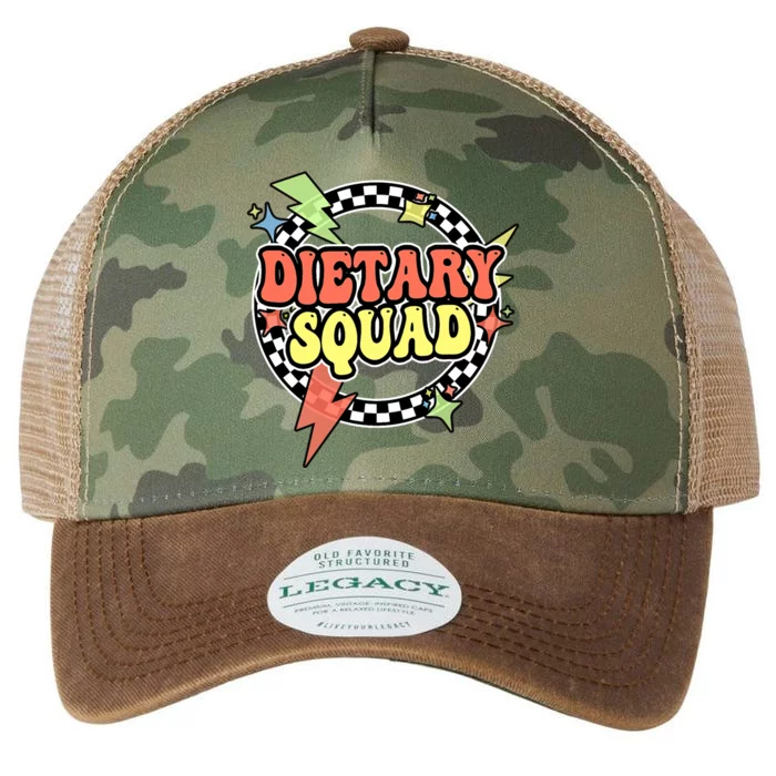 Retro Dietary Squad Dietary Appreciation Week For Staff Legacy Tie Dye Trucker Hat