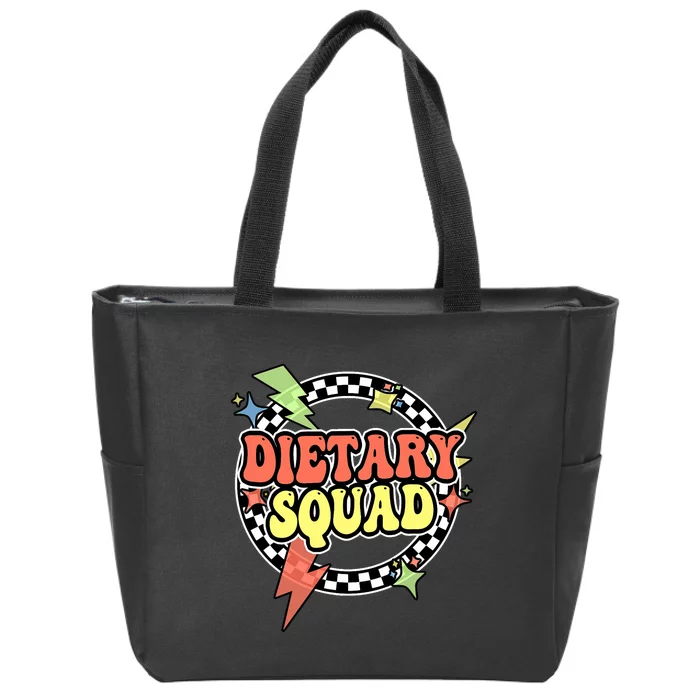 Retro Dietary Squad Dietary Appreciation Week For Staff Zip Tote Bag