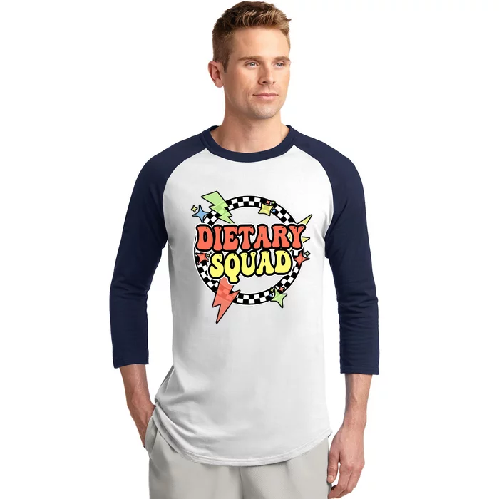 Retro Dietary Squad Dietary Appreciation Week For Staff Baseball Sleeve Shirt