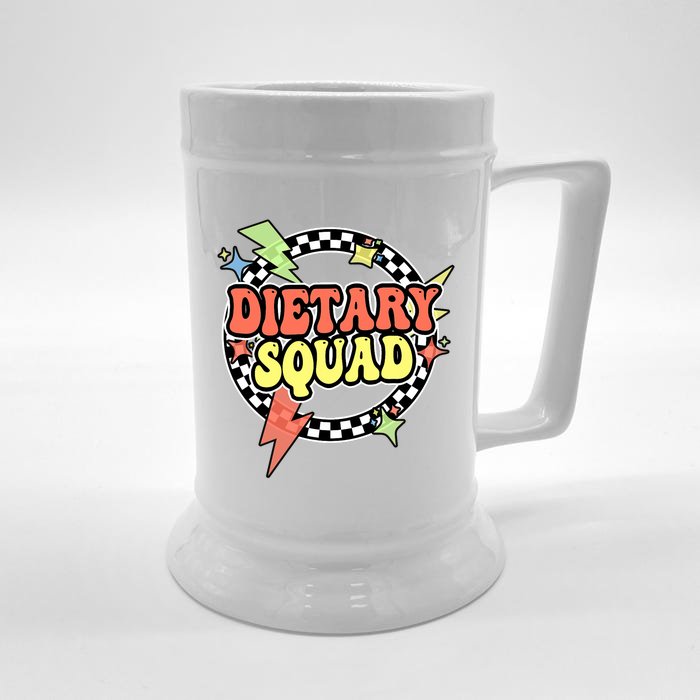 Retro Dietary Squad Dietary Appreciation Week For Staff Front & Back Beer Stein