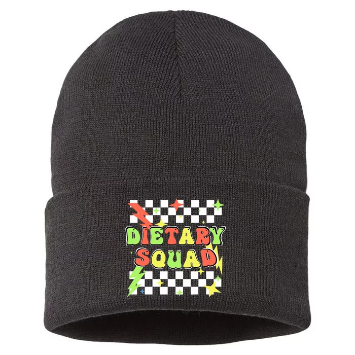 Retro Dietary Squad Dietary Appreciation Week For Staff Sustainable Knit Beanie