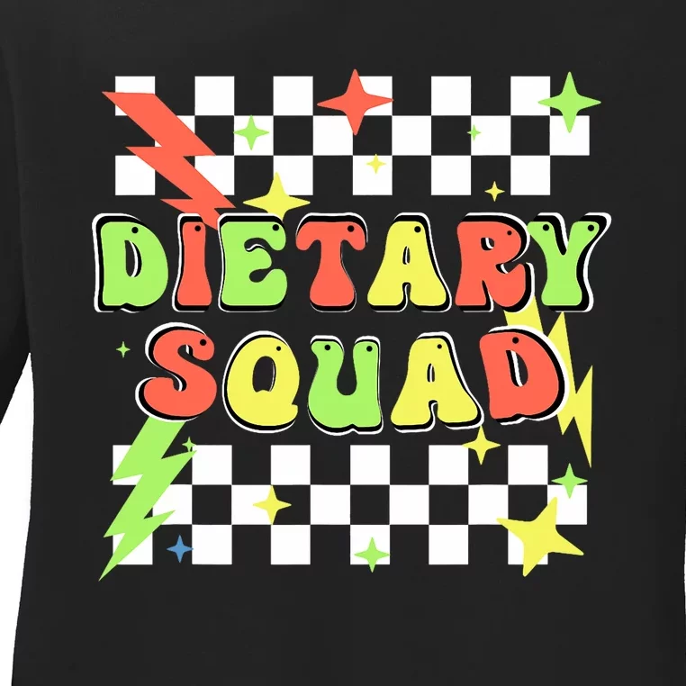 Retro Dietary Squad Dietary Appreciation Week For Staff Ladies Long Sleeve Shirt